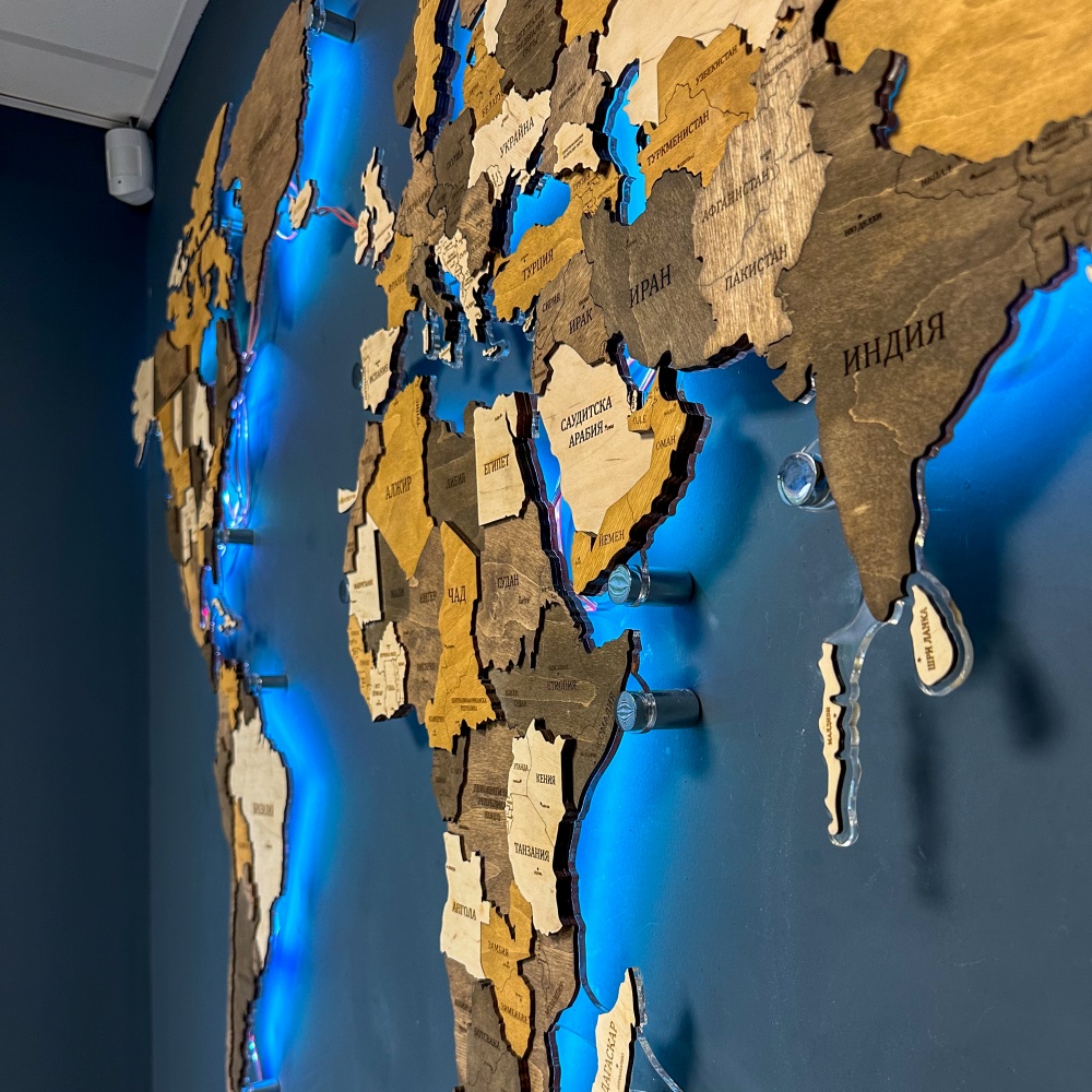 -40% Harta lumii 3D din lemn Clasic 200×120 cm, Plus - imagine 8