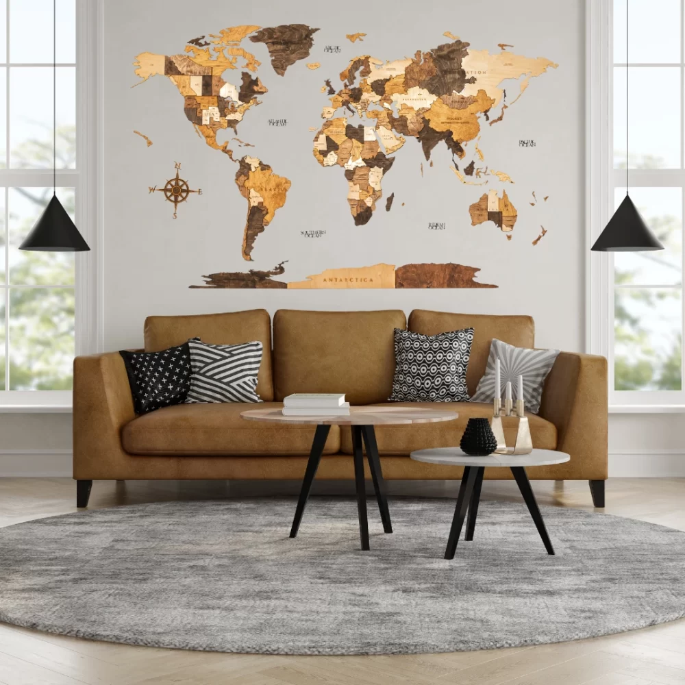 -40% Harta lumii 3D din lemn Clasic 200×120 cm, Plus