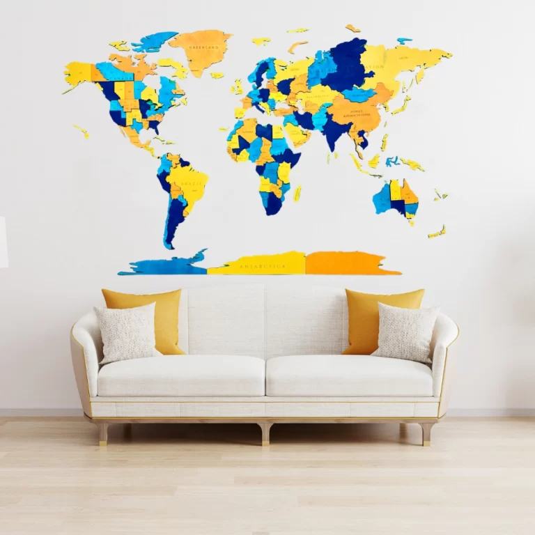 -50% Hartă 3D din lemn a lumii Golden Bay 150×90 cm (Engleză)